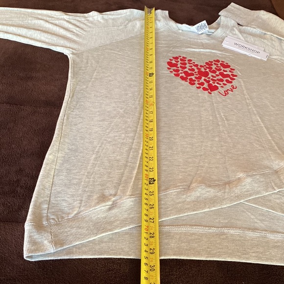 NWT WORKSHOP Republic Clothing Modal Hearts ❤️ Long Sleeves Top Plus Size 1X - Picture 9 of 14